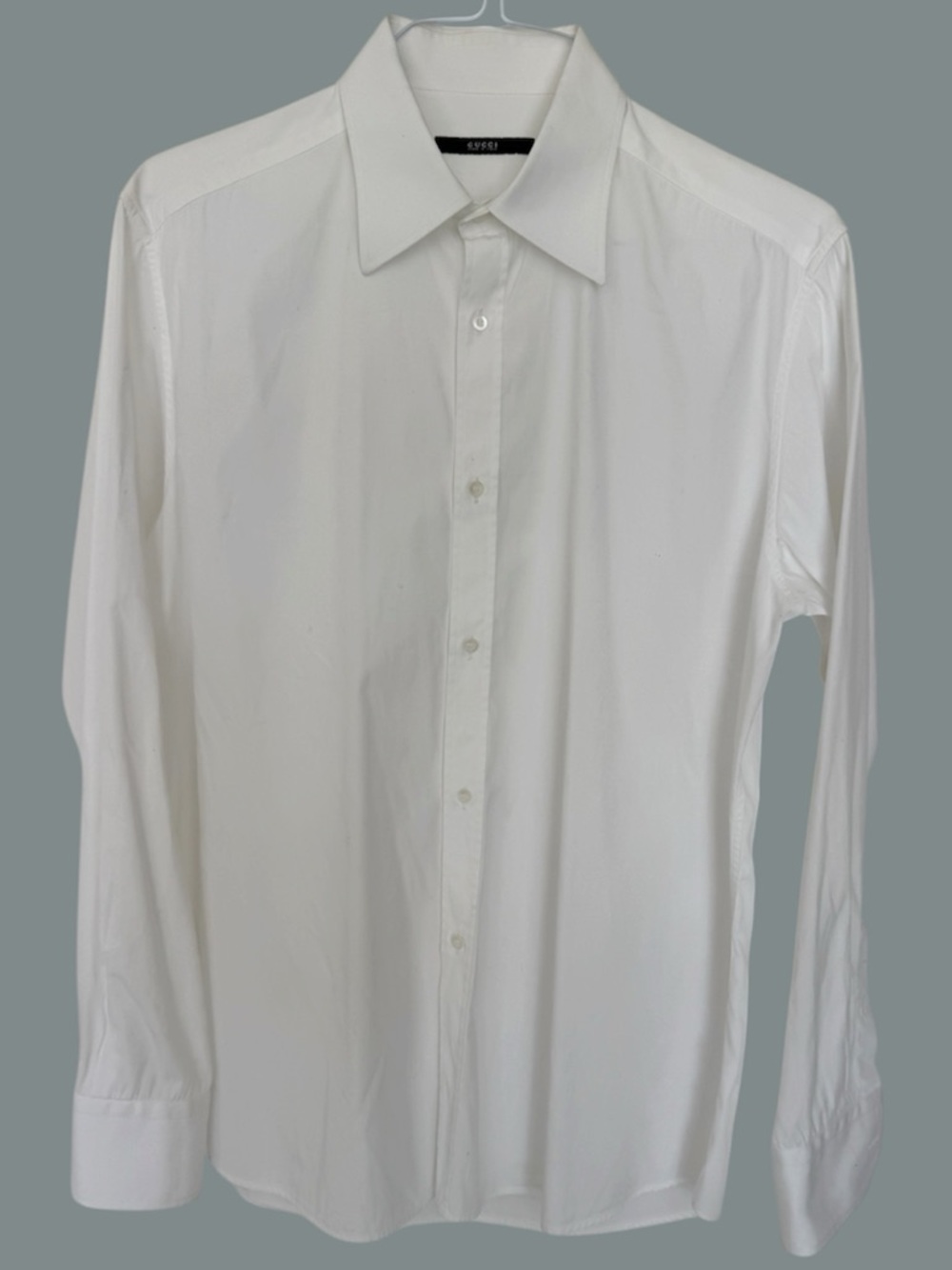 Gucci Men's White Long-Sleeve Dress Shirt